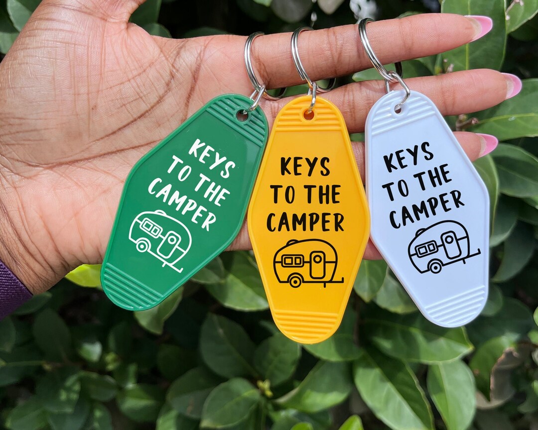 Keys to the Camper, Camper Keychain, Happy Camper Motel Keychain, Fifth