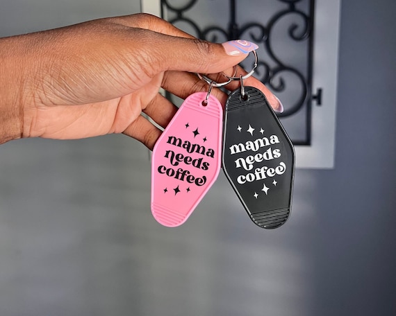 Mama Needs Coffee Keychain, Retro Mom Keychain, Mother's Day Gift, Mom Life, Funny Mama Keyring, Coffee Lover Gift
