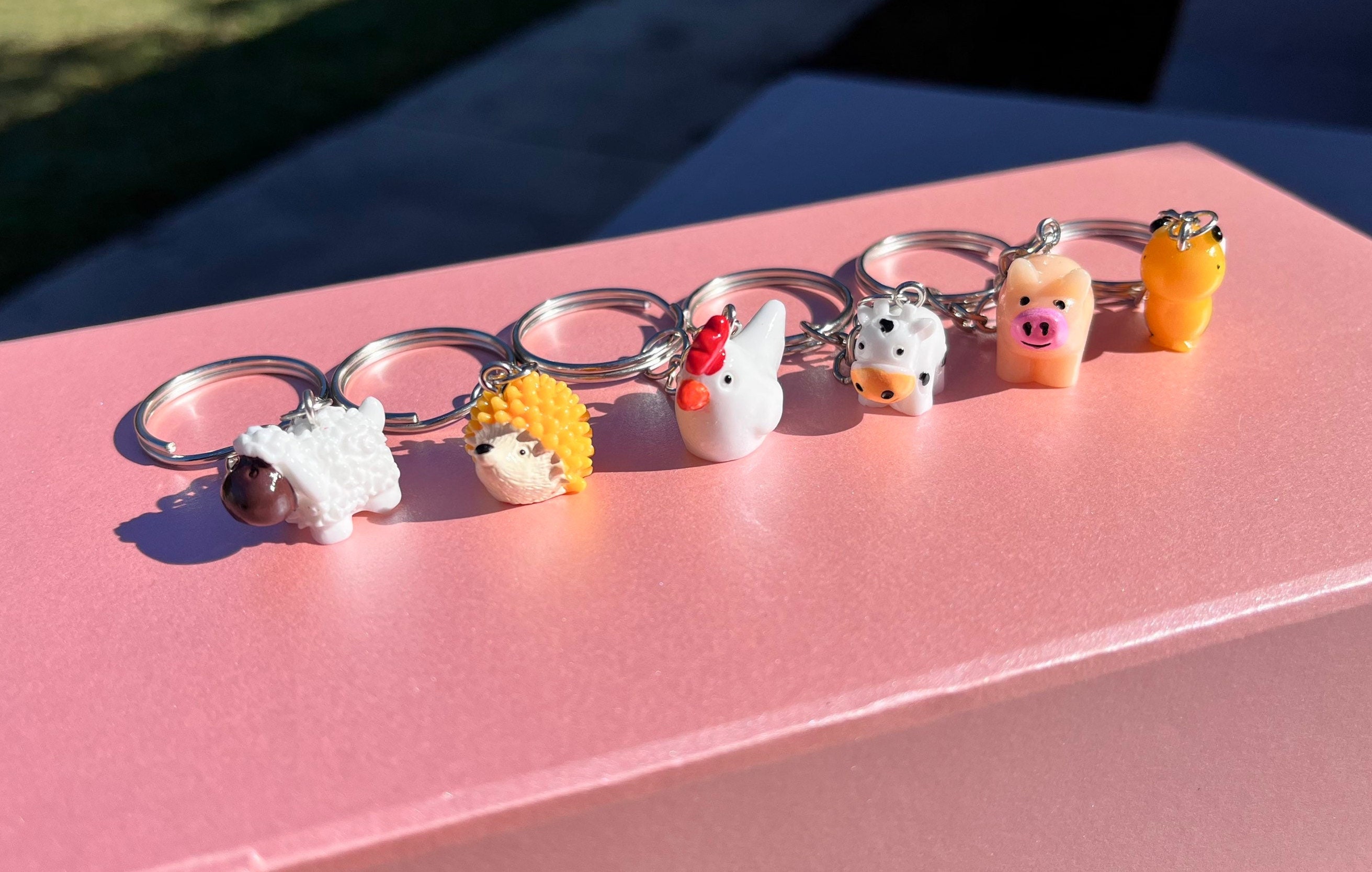 Farm Key Rings Cow Keychain, Farm Animal Keychains, Honey Bee Gifts, Cute Pig Keychain ...