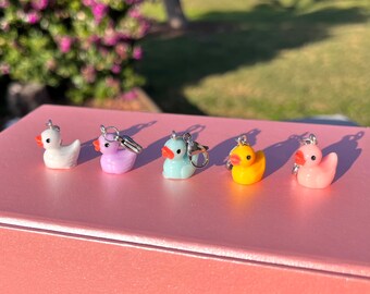Duck Badge Reel Charms, Zipper Pull Charm, Purse Charms, Nurse Badge Reel, Stitch Marker, Duck Lover Gift, Backpack Charm, Planner Charm
