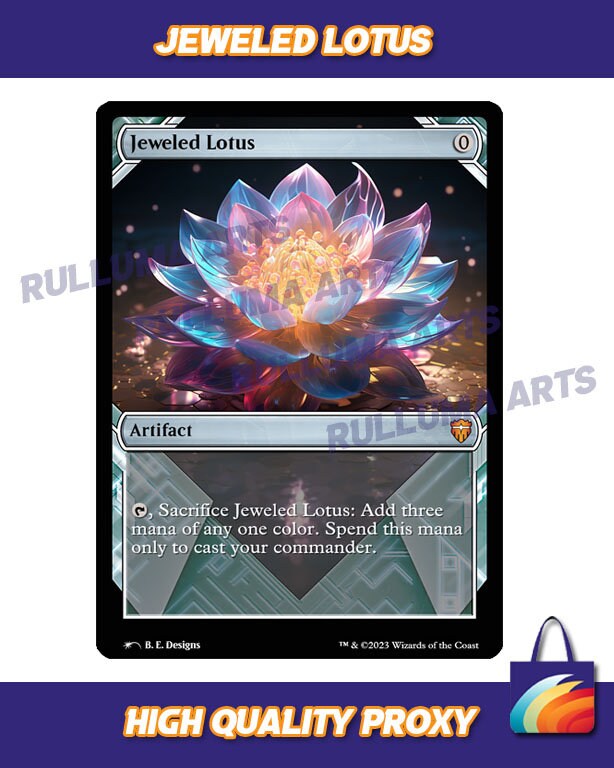 Jeweled Lotus MTG Proxy Commander Legends MTG Proxy Card Etsy