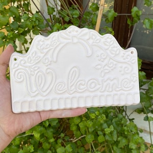 DIY Keramik Willkommensschild: Unbemalte Talavera Keramik, Porch Decor