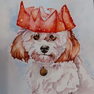 Cavachon Weihnachten Geburtstagsparty Hündchen. Blanko Notizzettel mit Umschlägen. (4er Pack)