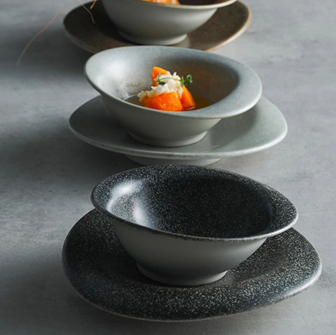 Geometric Rice Bowl Design Irregular Nordic Stone Rice Bowl for Restaurant Pebbles - Etsy