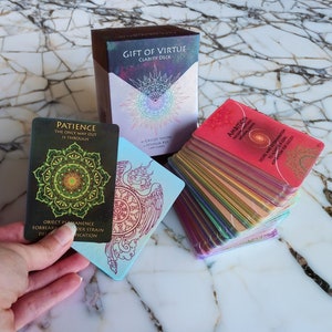 Gift of Virtue Clarity Deck | 148 Zodiac Astrology Oracle Deck Tarot Cards | Quotes & Words of Wisdom with Colorful Rainbow Mandala Art