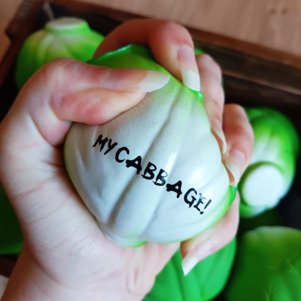 My Cabbage Stress Ball Emotional Support Squishy Satisfying Fidget for Hand Flexibility, Dexterity, & Circulation