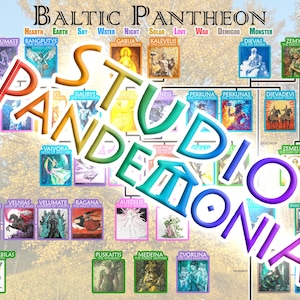 Baltic Mythology Family Tree Poster | 11x8.5 Research Study Chart of Lithuanian, Latvian, Prussian Deities