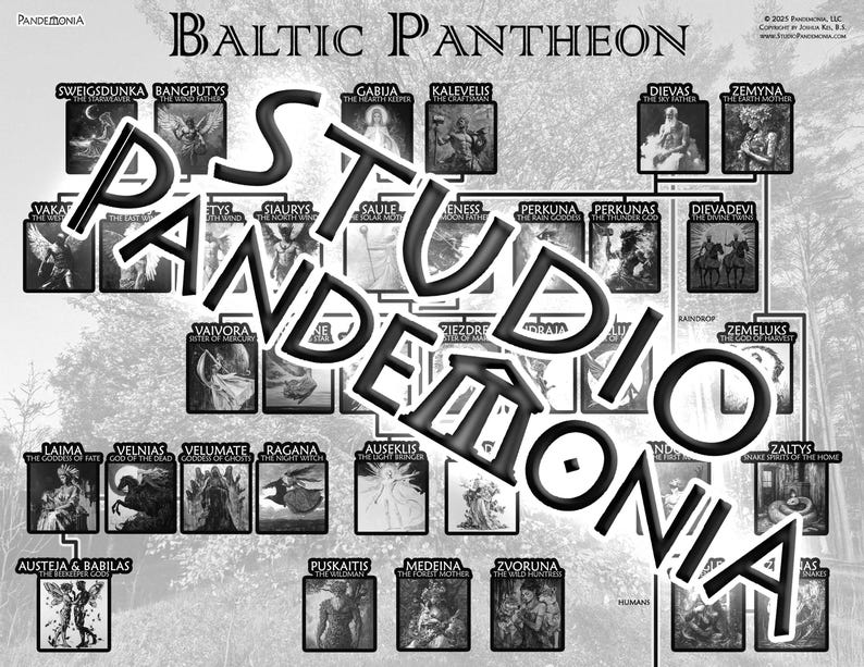 Baltic Sign Tree Baltic Mythology Family Tree Poster | 11x8.5 Research Study Chart of ...