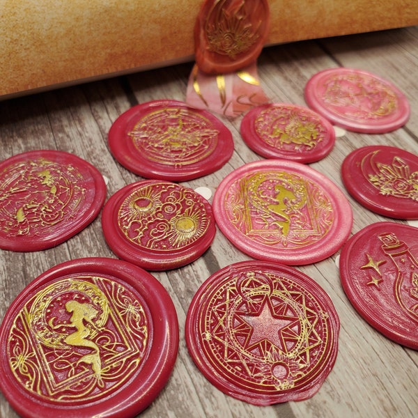 Wax Seal Sticker Handmade with Real Sealing Wax as Convenient Peel and Stick Applique Decorate Cards, Invitations, Stationary, and More!