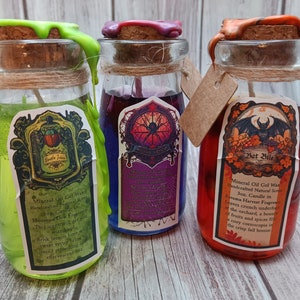 Magic Potion Candles | Fantasy Ingredient Wax Seal Decorated Bottles | Long Burning Natural Fragrance Oils