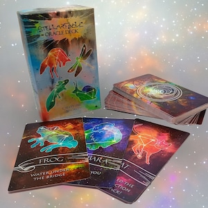 Mazzo di oracoli Stellar Fable / 81 carte di divinazione colorate delle costellazioni zodiacali fantasy, include un opuscolo sugli animali spirituali