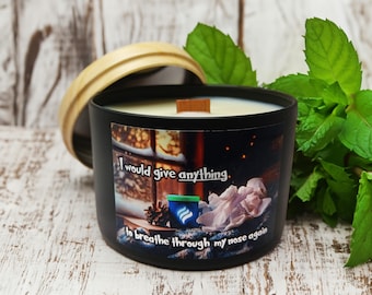 Vaporub Menthol Scented Soy Candle to Clear Sinus and Breathe Free, Cozy Sick Day Gift