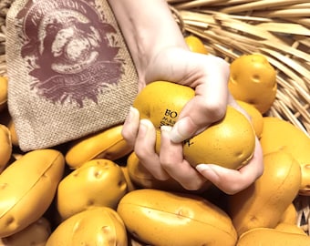 Emotional Support Potato Stress Ball Squishy and Burlap Satisfying Fidget for Hand Flexibility, Dexterity, Improved Mobility, & Circulation