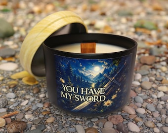 Tobacco Bayleaf Scent LOTR Fantasy Inspired Cozy Wood Wick Tin Lord of the Rings Soy Candle