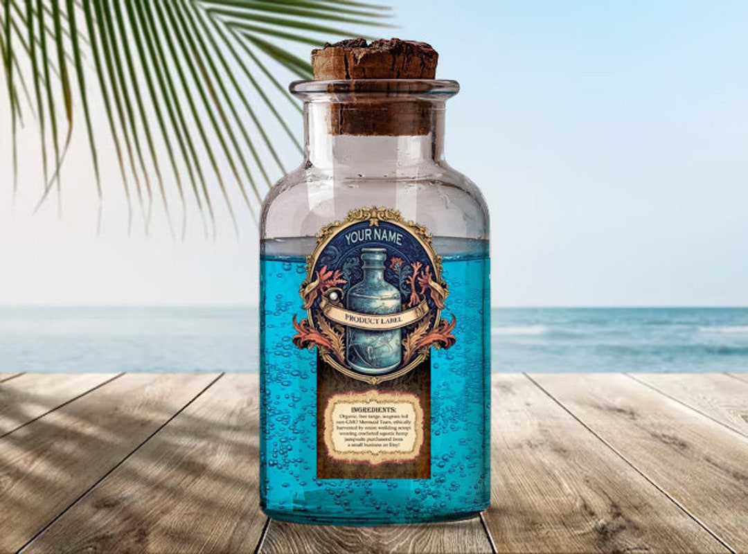 Magic Potion Label Printable Mermaid Tears Bath and Beauty - Etsy