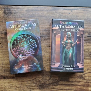 COMBO mythologie = Oracle d'autel + Atlas astral | Cartes d'astrologie et deck Oracle | Signes des cuspides des divinités païennes