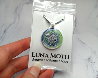 Luna Moth Wax Seal Pendant Hand Stamped