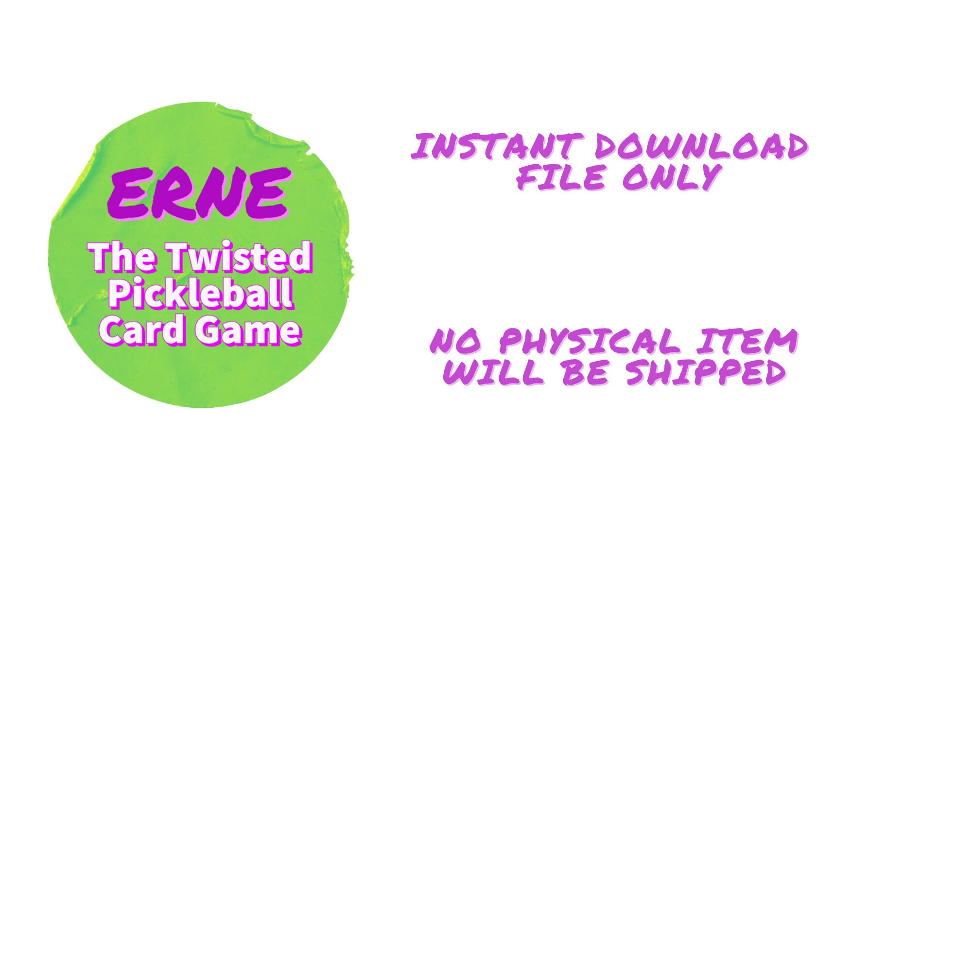 Erne, the Twisted Pickleball Card Game 130 Cards Etsy