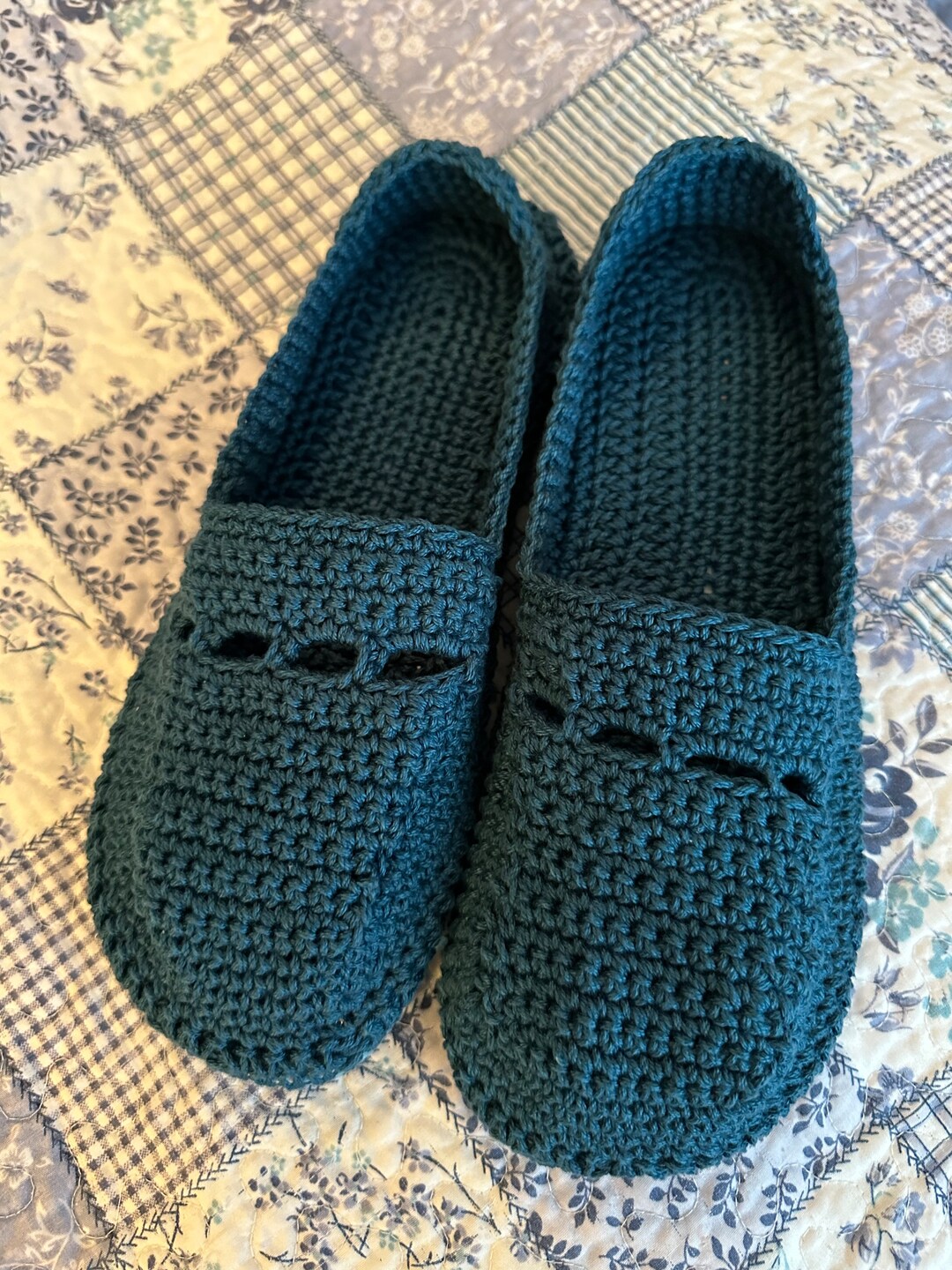 Ladies Peacock Blue House Slippers Size 8 Etsy
