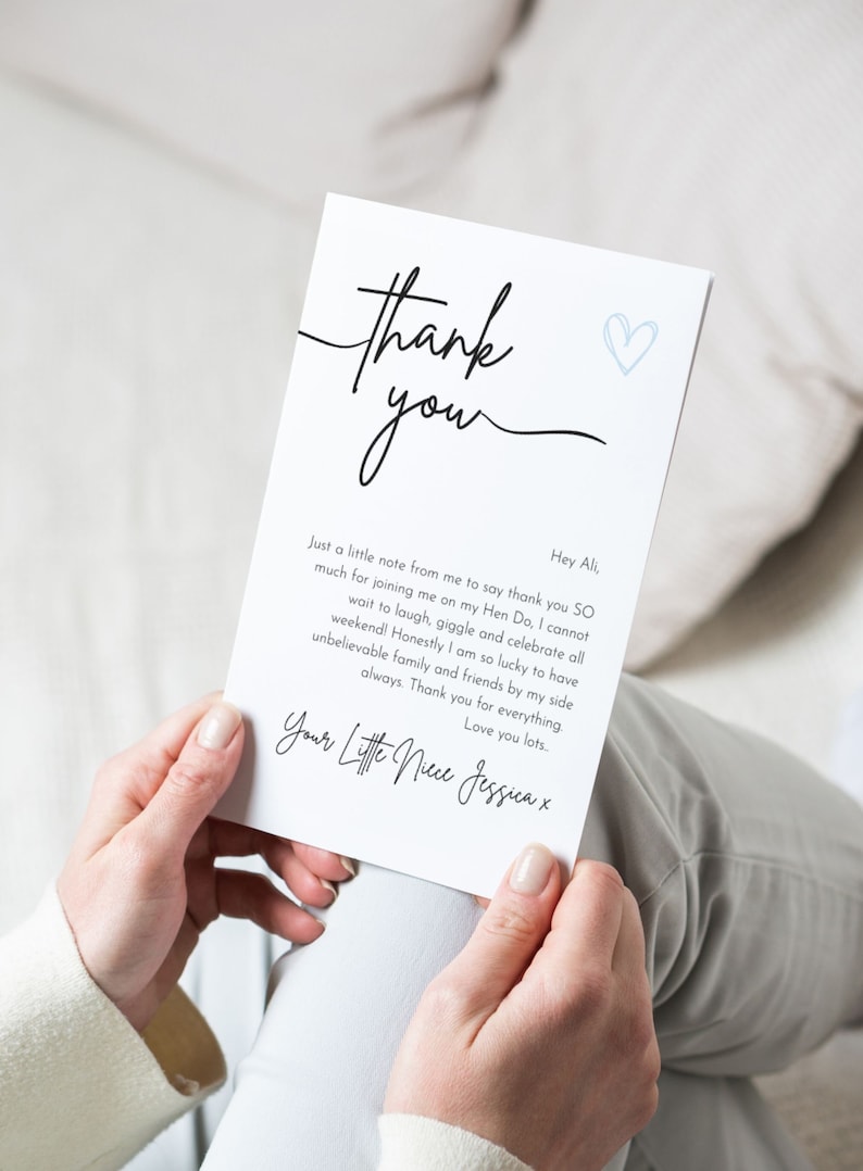 Thank You Note - Canva Template - Etsy