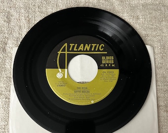 Bette Midler "The Rose" 45 rpm vinyl record and "When A Man Loves A Woman" in great condition and no scratches. 1970s