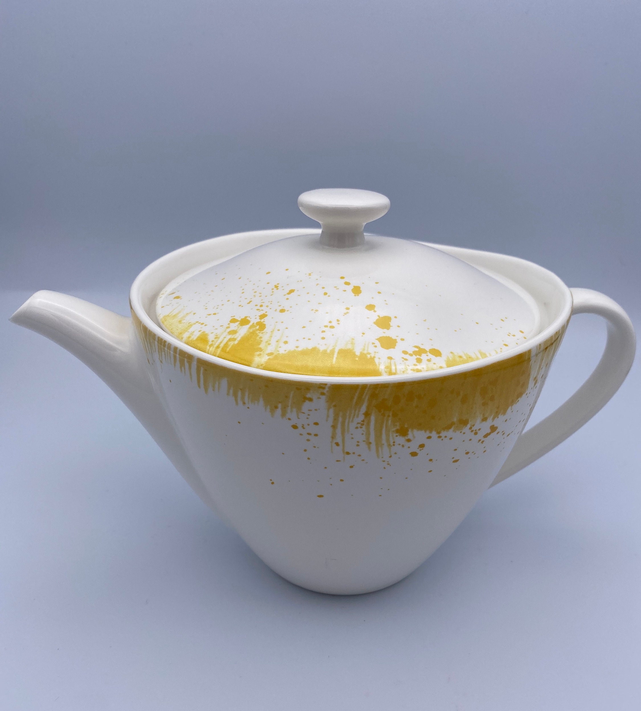 Blue & White Speckled Teapot w/ Creamer & Sugar Bowl Knobler Vintage  Kitchenware