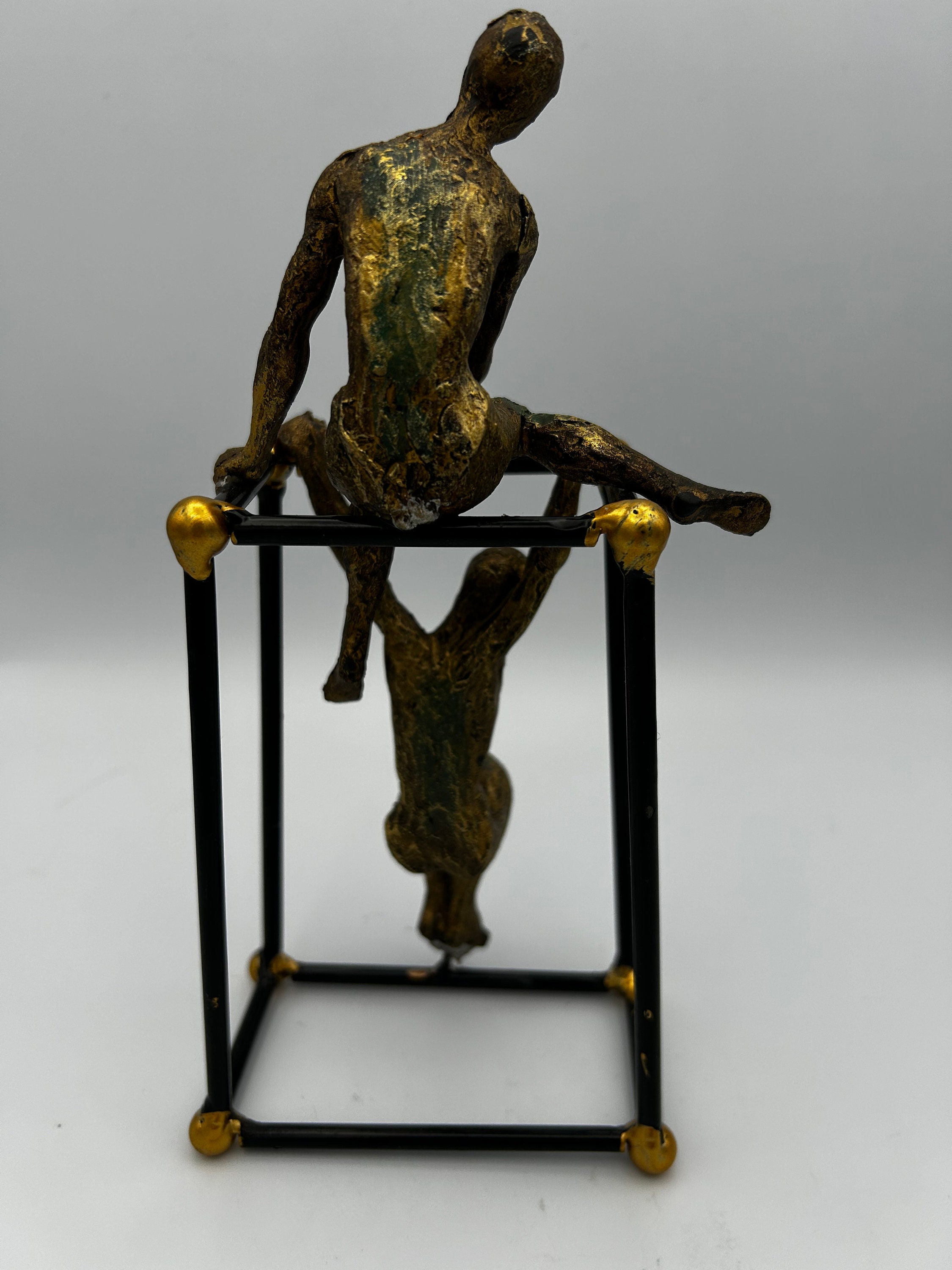 Humanity Images Aged Bronze Look Resin Modern Art Sculpture Depiction of Male and Female Figures