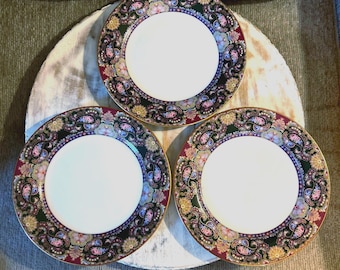 Vintage Royal Paisley by Muirfield Set of 3 Salad/Dessert Plates