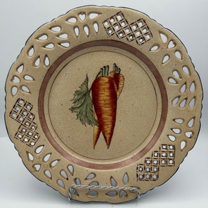 Vintage Wong Lee Ceramic Plate: Handpainted Reticulated Edge Decor