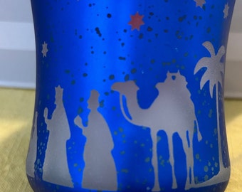 Scentsy Brand Cobalt Blue Nativity Scene Wall Wax Burner in Original Box Rarely Used Perfect Condition Includes Bulb and Wall Plug!!