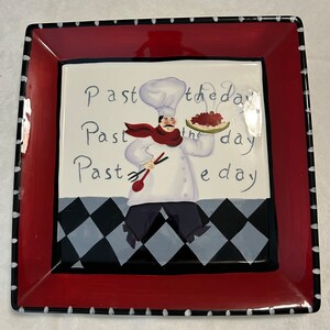 Certified International Gourmet Chef Large Square Ceramic Platter Designed by Jennifer Brinley