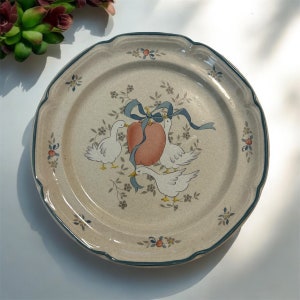 Vintage 80s Marmalade Geese Ceramic Dinner Plates - Set of 4