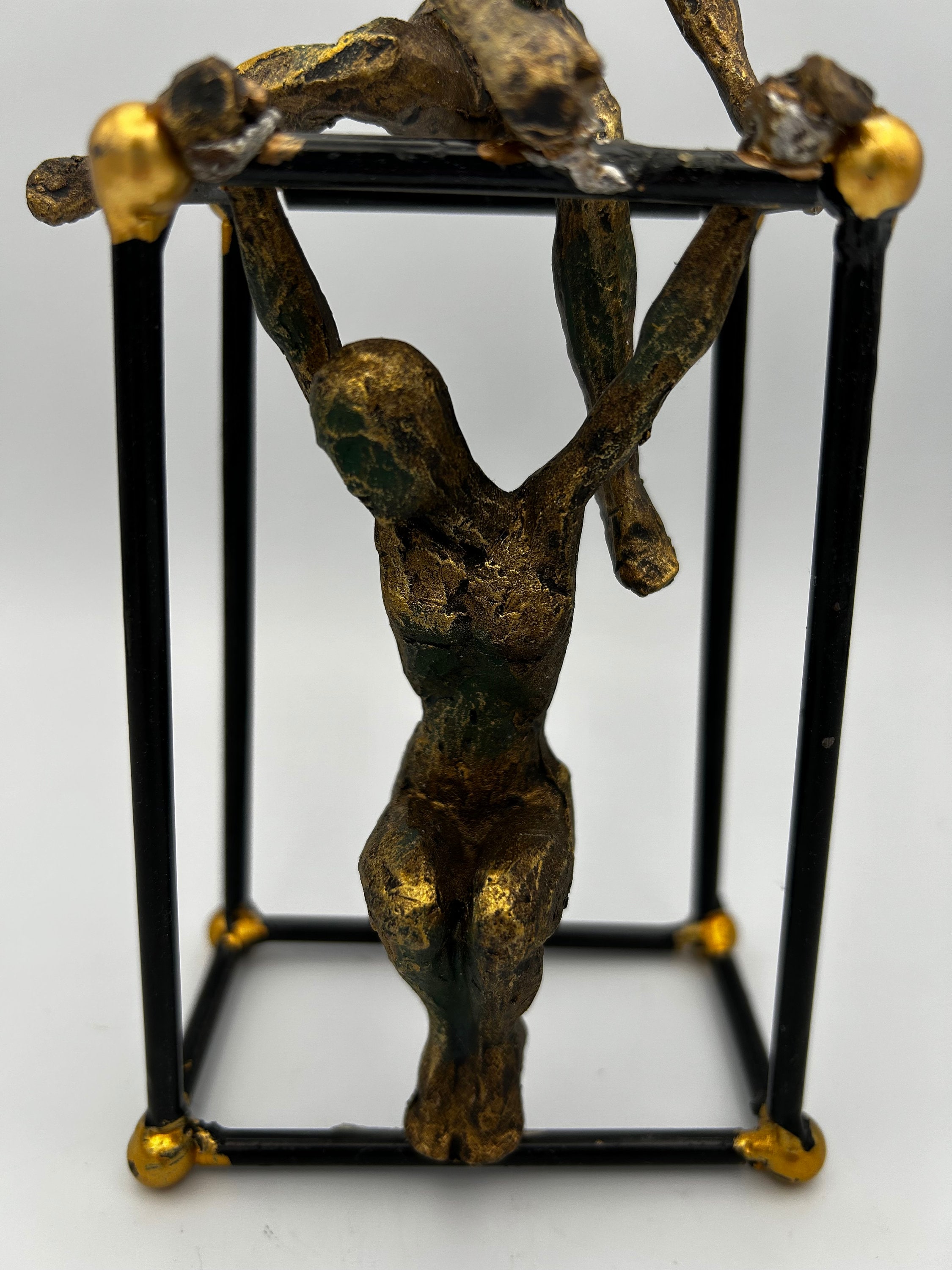 Humanity Images Aged Bronze Look Resin Modern Art Sculpture Depiction of Male and Female Figures