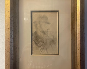 Joseph Stella original pencil drawing “man with beard”