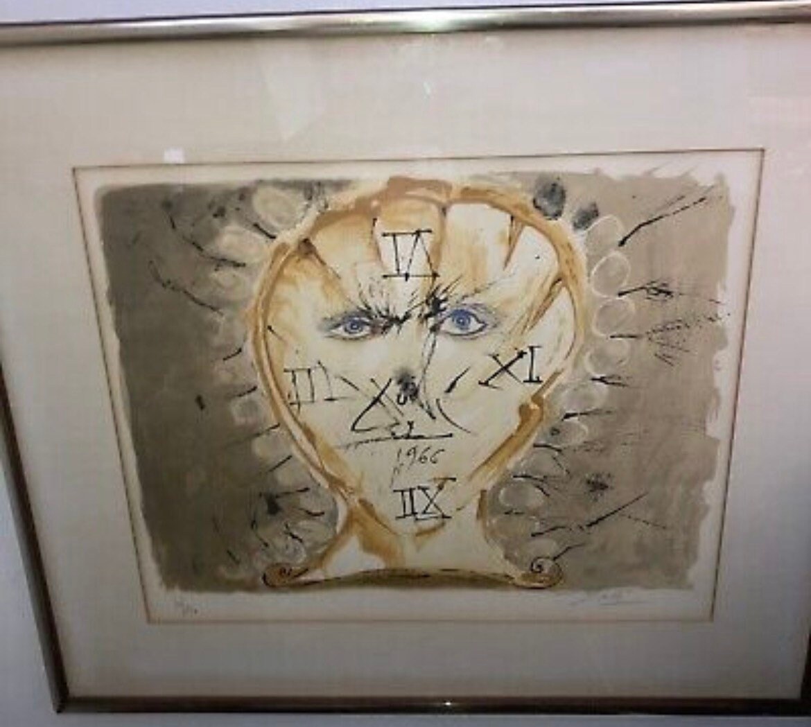Salvador Dali Lithograph 1966 Sundial Signed and Numbered Etsy