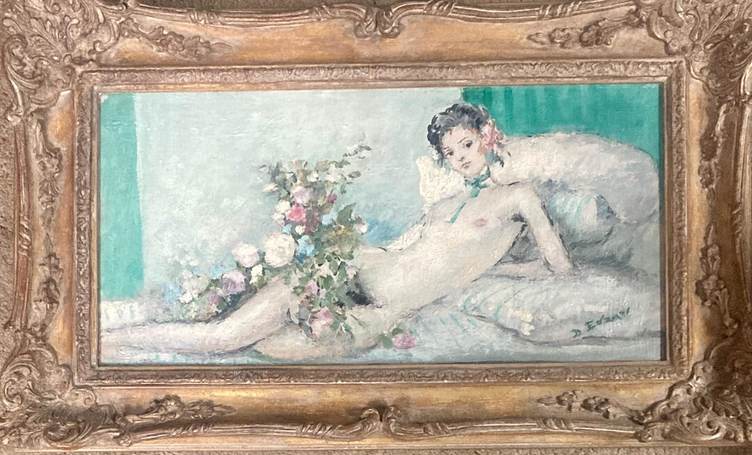 Dietz Edzard (1893 - 1963) Oil on Canvas “young Lady in Repose With ...
