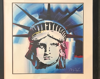 Peter Max Signed Lithograph “Liberty Blue" Signed And Numbered