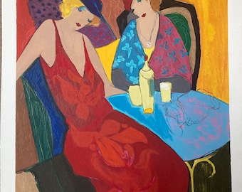 Itzchak Tarkay, "Companions," Signed Serigraph