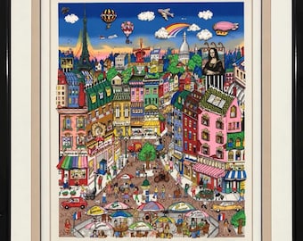 Charles Fazzino 3D Pop Art Signerad och numrerad “Kärlekens stad”