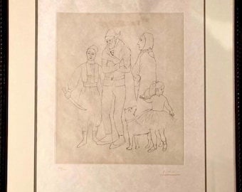 パブロ ピカソ 1961年頃 若き日の輪 直筆サイン入り オリジナル