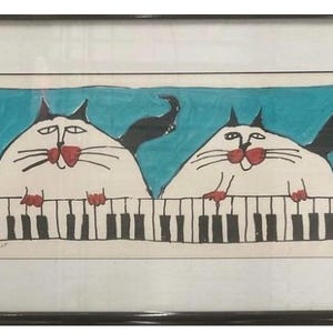 Martha Wahlert “the Duet” Mixed Media on Paper - Etsy