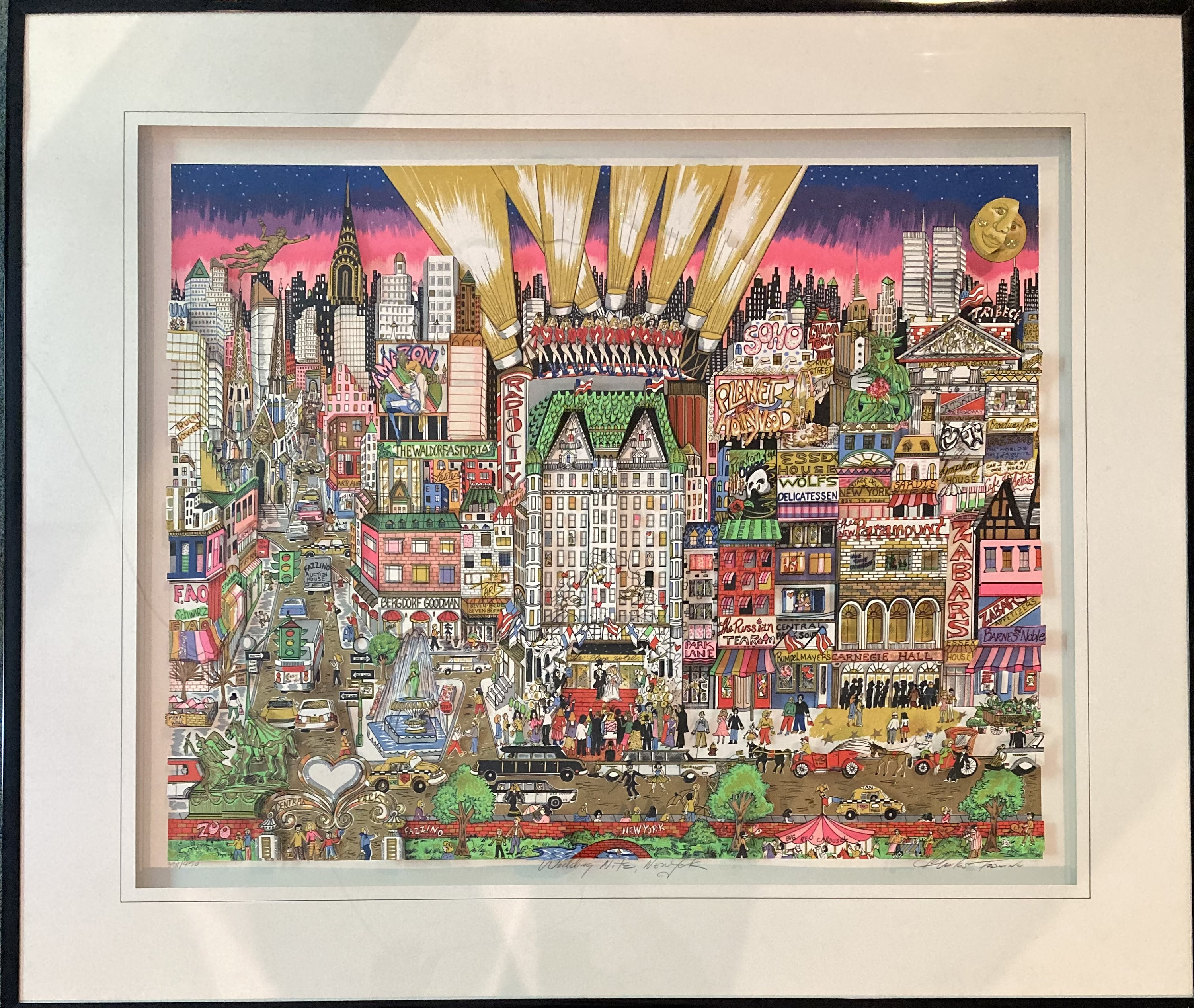 Charles Fazzino 3D Artwork “wedding Nite New York” Signed Charles Fazzino 3D Artwork “wedding Nite New York” Signed
