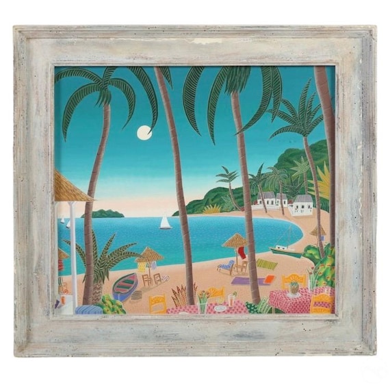 Thomas Mcknight Original Tropical Paradise Painting on Board