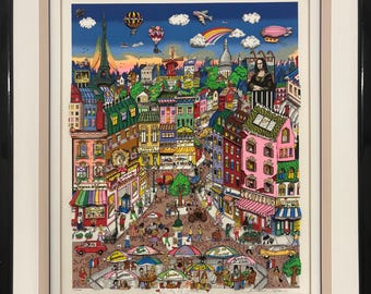 Charles Fazzino 3D Pop Art Firmado y Numerado “Ciudad del Amor”
