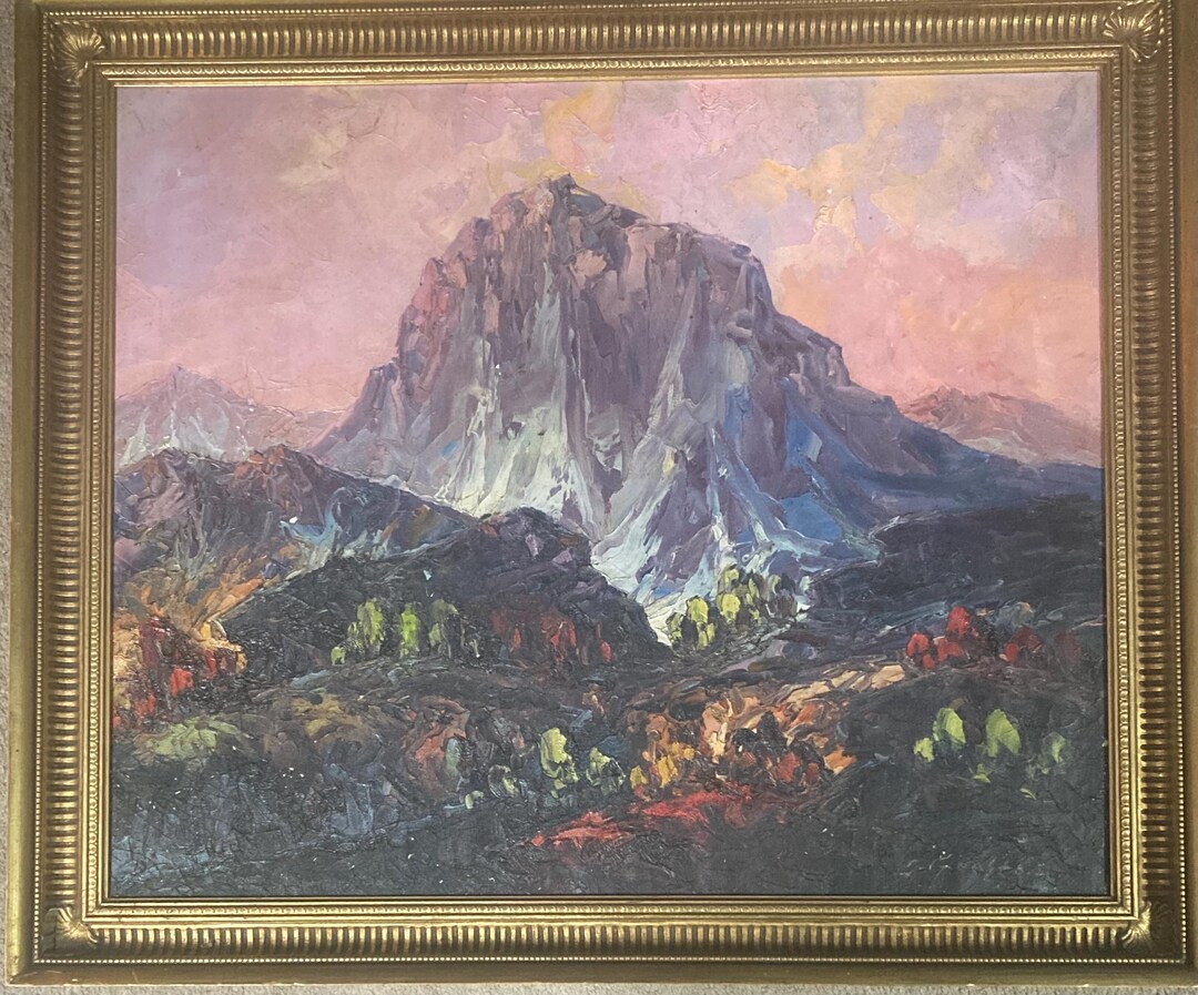 Leonoid Gechtoff, Original Oil on Canvas Mountain Scene - Etsy