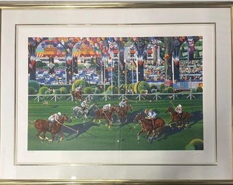 Serigrafia de Hiro Yamagata, 1985, assinada e numerada, intitulada "Polo".