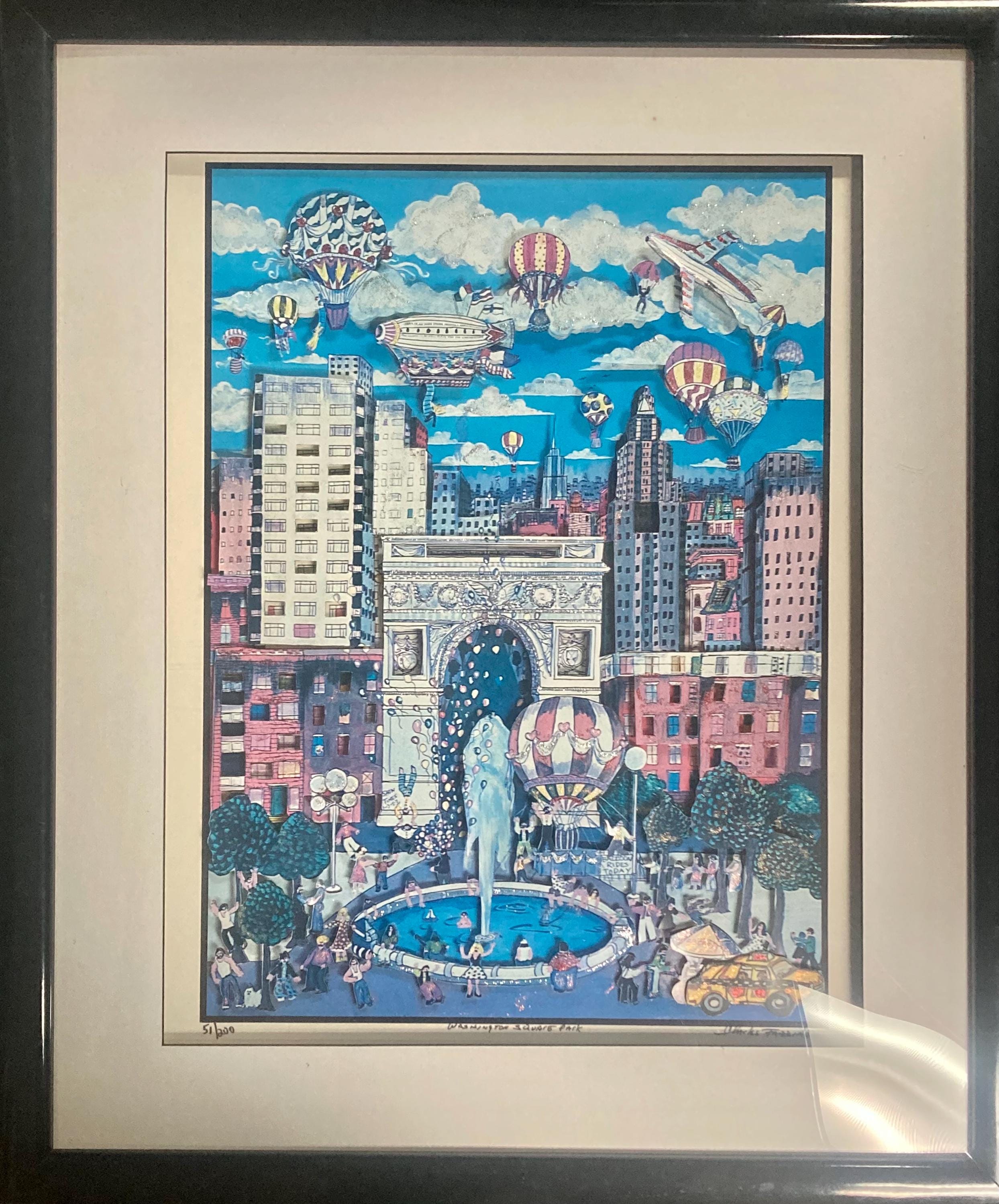 Charles Fazzino 3D Washington Square Park Greenwich Village Signed