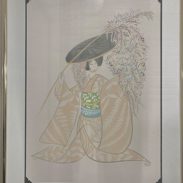 Albert Al Hirschfeld "Fuji" litografi från 1976 signerad och numrerad
