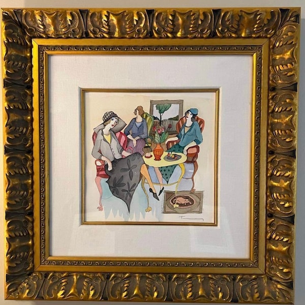 Tarkay original watercolor with coa “a perfect day”