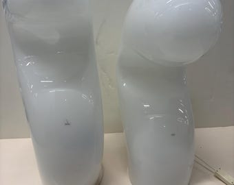 Gino Vistosi Murano Glass Ghost Table Lamps
